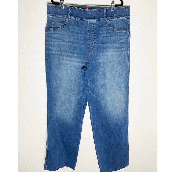 Spanx Women's High Rise Elastic Waist Wide Leg Raw Hem Stretch Jeggings Jeans 2X - Picture 1 of 10